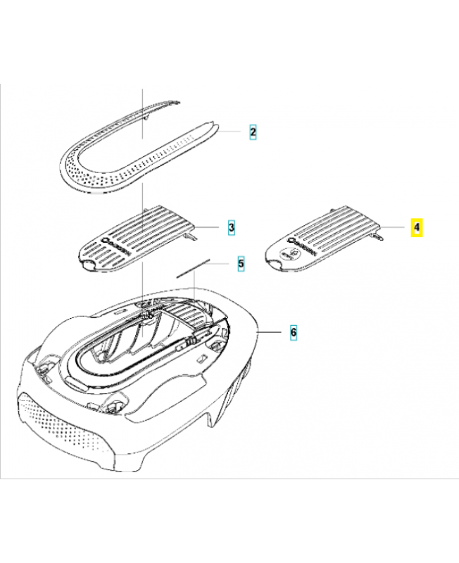 Couvercle 593348601. Pièce détachée Husqvarna