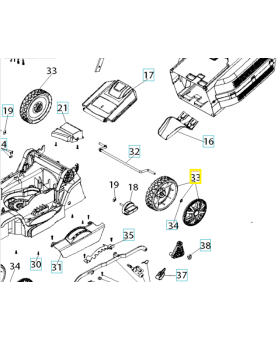 Roue complète 589630501. Pièce détachée Husqvarna