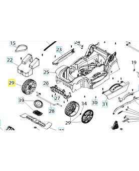 Roue complète 589630401. Pièce détachée Husqvarna