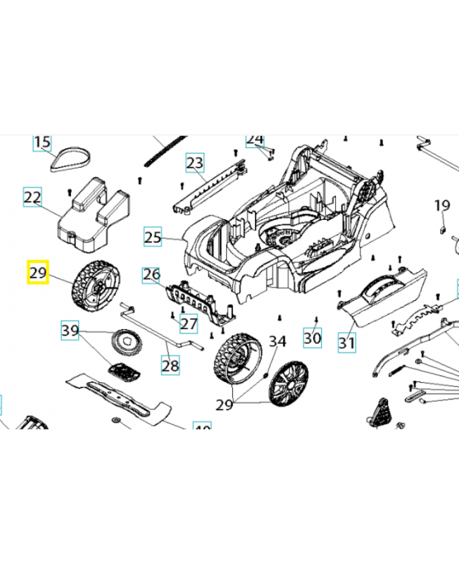 Roue complète 589630401. Pièce détachée Husqvarna
