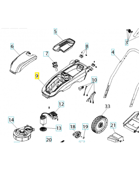 Capot du moteur 589630001. Pièce détachée Husqvarna