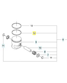 Segment de piston 544259301. Pièce de rechange Husqvarna