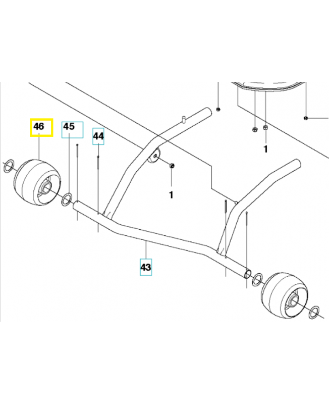roue 522735901. Pièce de rechange Husqvarna