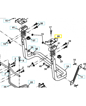 Pivot support de bac droit 532188847. Pièce de rechange Husqvarna
