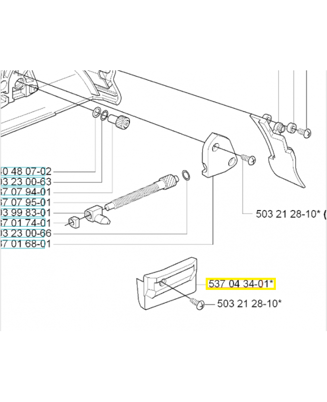 Patin 537043401. Pièce de rechange Husqvarna