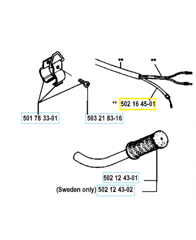 Câble 502164501. Pièce de rechange Husqvarna