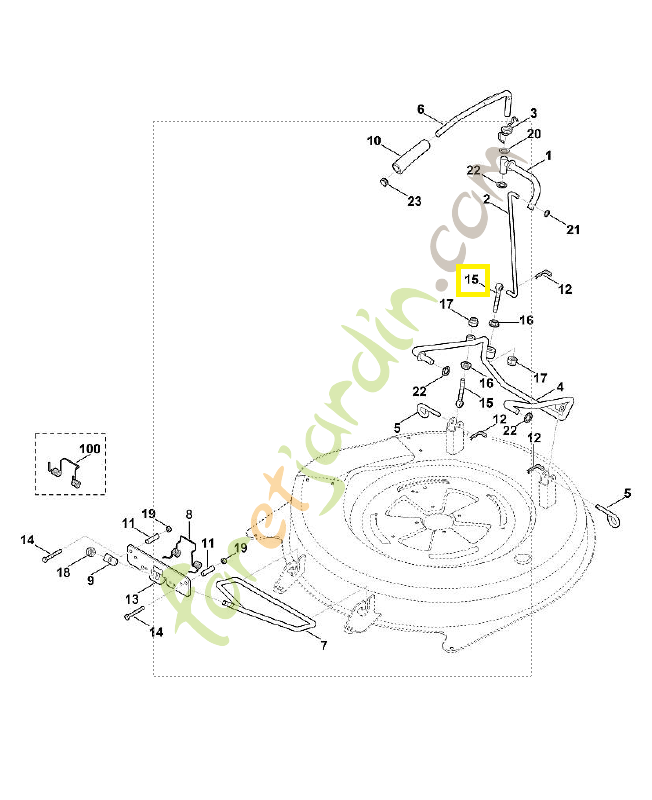 Vis a œillet m10x75 9169-003-2510. Pièce de rechange Sithl / Vicking