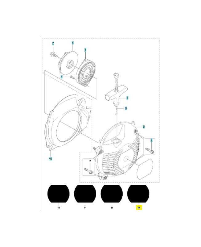 Autocollant 544249005. Pièce de rechange Husqvarna