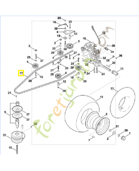 Courroie trapézoïdale 6165-704-2121. Pièce de rechange Sithl / Vicking