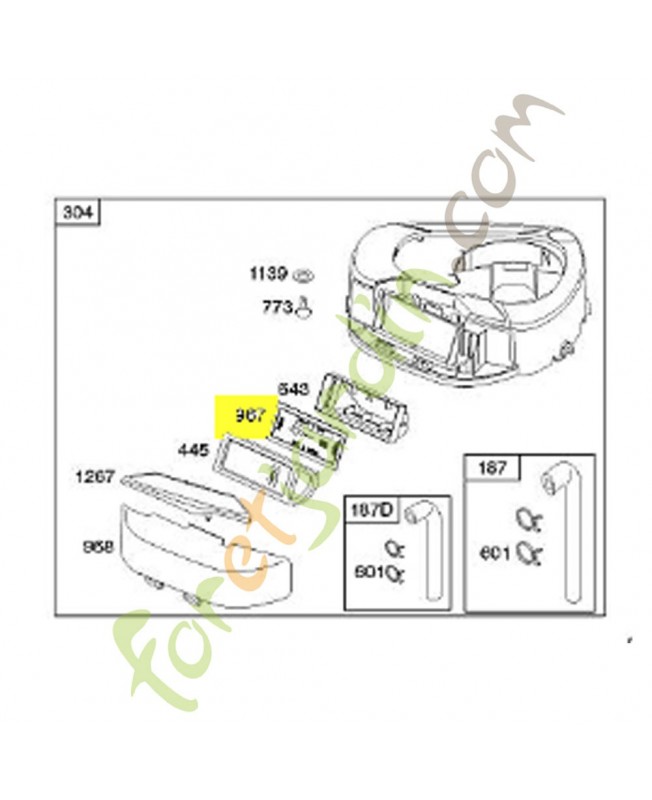 697292 Filtre préfiltre 0003-000-1539. Pièce de rechange pour moteur thermique Briggs et Straton