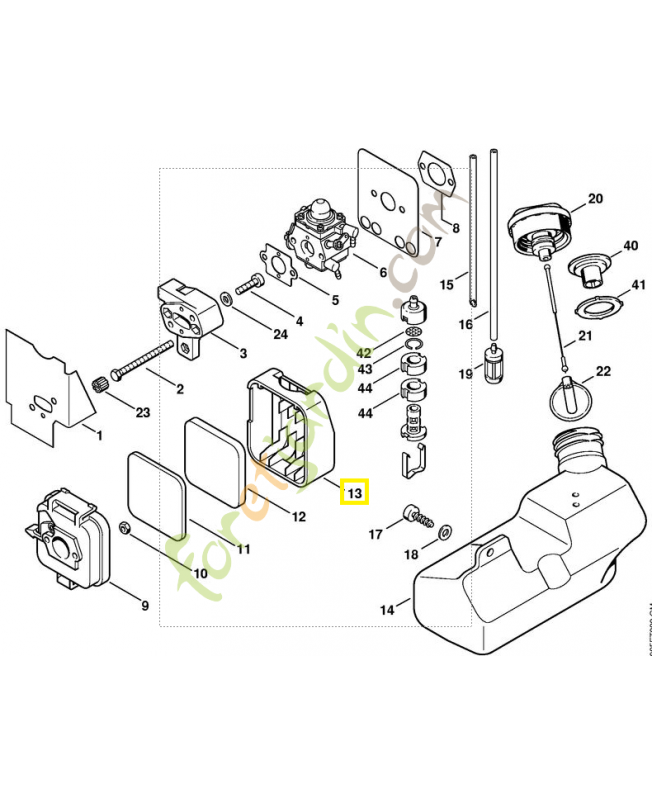 Couvercle de filtre 4133-141-0500. Pièce de rechange Sithl / Vicking Couvercle de filtre 4133-141-0500. Pièce de rechange Sithl / Vicking