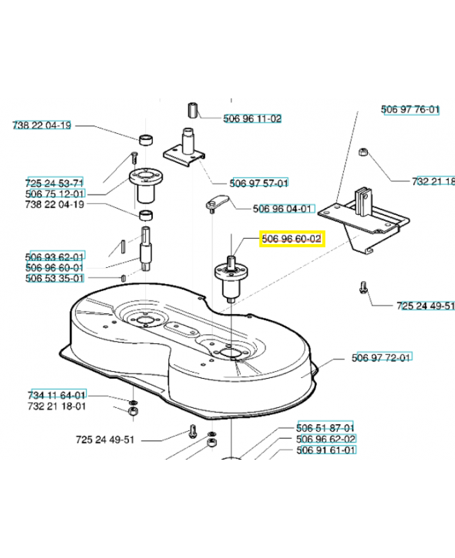 Axe 506966002. Pièce de rechange Husqvarna