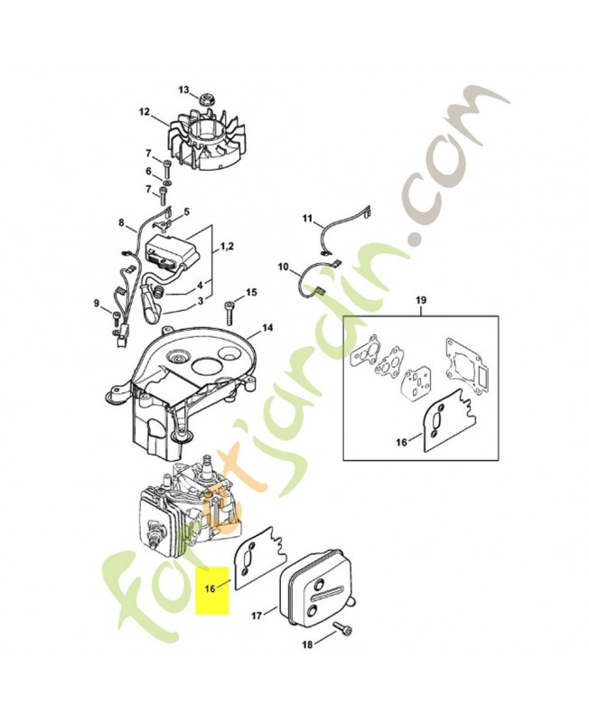 Joint de silencieux Stihl ref. 4242-149-0600