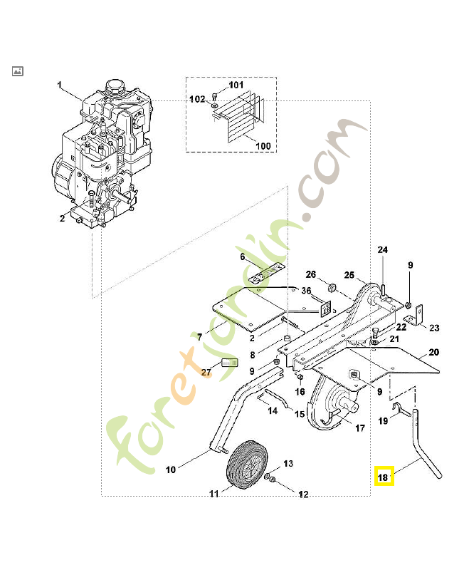 Éperon 6226-716-1401. Pièce de rechange Sithl / Vicking