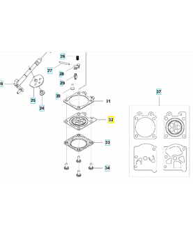 Membrane 577807001. Pièce de rechange Husqvarna