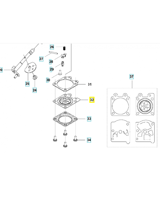 Membrane 577807001. Pièce de rechange Husqvarna Membrane 577807001. Pièce de rechange Husqvarna