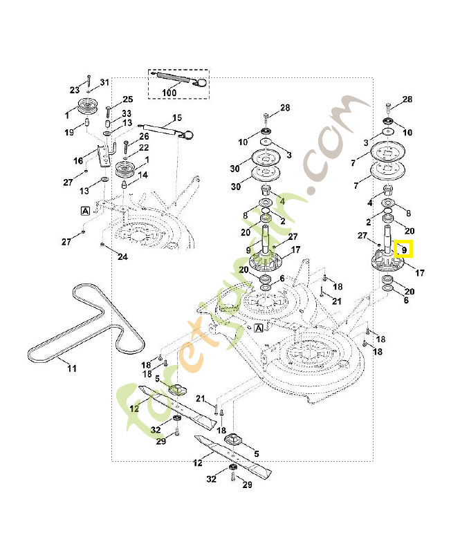 Arbre 6170-702-0710. Pièce de rechange Sithl / Vicking