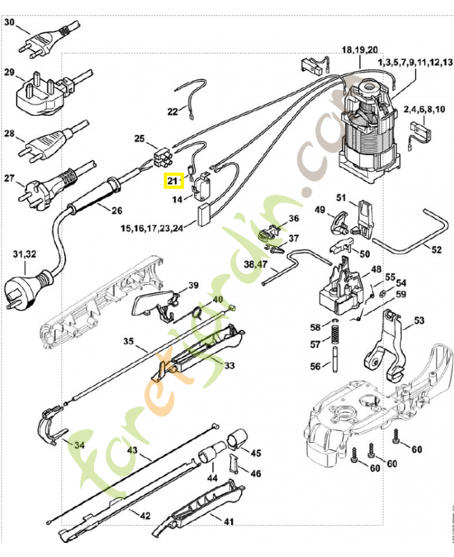 Cable 265 mm 4812-440-1903. Pièce de rechange Sithl / Vicking