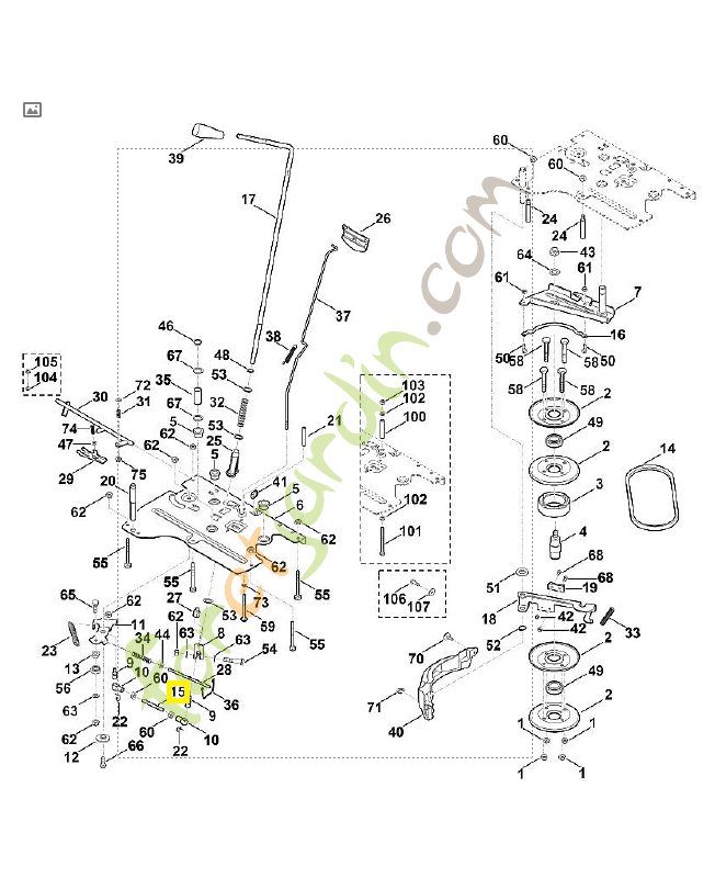 Tige filetée 6170-162-9500. Pièce de rechange Sithl / Vicking