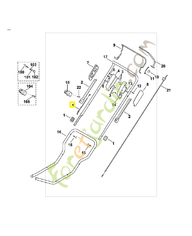 Câble de commande 6361-700-7511. Pièce de rechange Sithl / Vicking Câble de commande 6361-700-7511. Pièce de rechange Sithl / Vicking