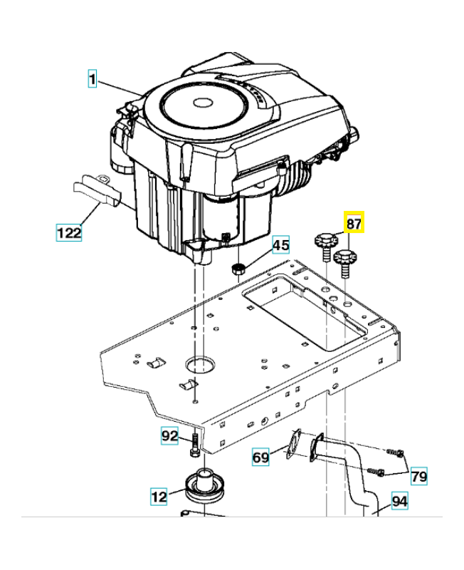 Boulon 5/16-18x3/4 532171877. Pièce de rechange Husqvarna