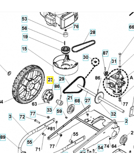 Palier roue libre droit 531009463. Pièce de rechange Husqvarna
