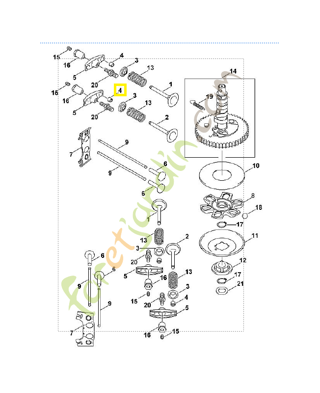 Support de ressort de soupape 0001-025-1700. Pièce de rechange Sithl / Vicking