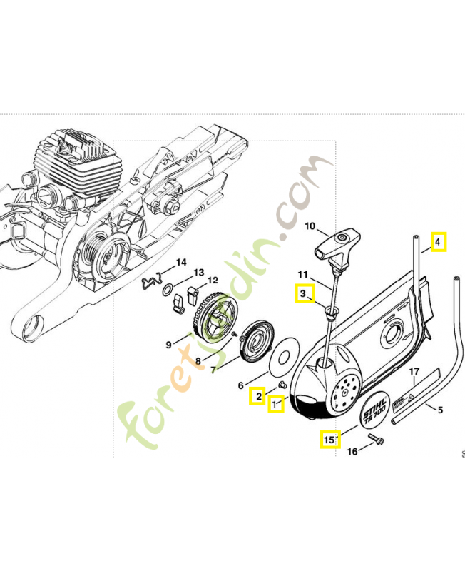 Couvercle de lanceur 4224-190-0412. Pièce de rechange Sithl / Vicking