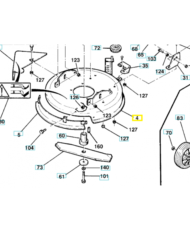 Carter de coupe 519653347. Pièce de rechange Husqvarna