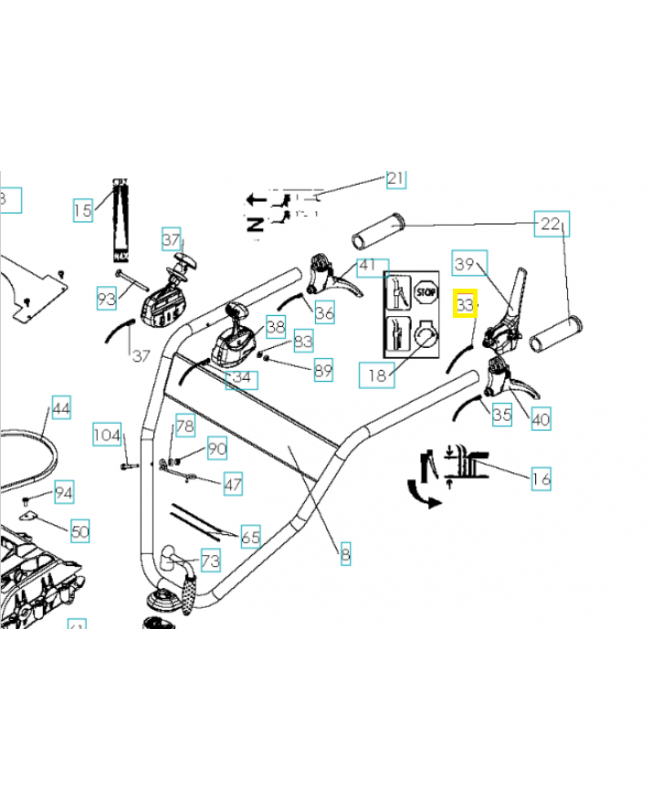 Câble frein moteur 585425601. Pièce de rechange Husqvarna