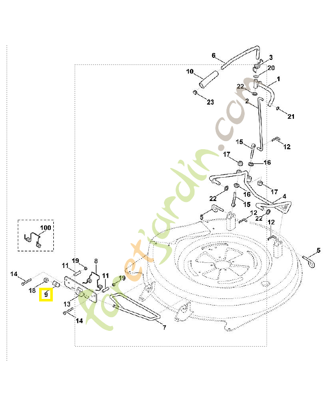Pièce d'articulation 6160-763-4100. Pièce de rechange Sithl / Vicking