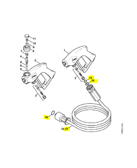 Flexible haute pression DN 8, 15 m stihl ref. 4925-500-0843 Remplace référence 49255000803