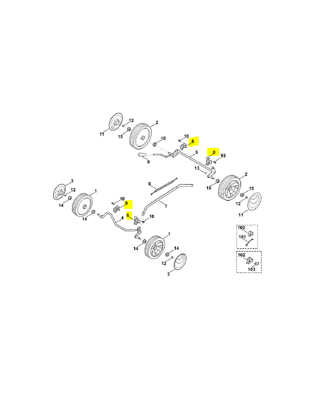 Support d'axe 6371-704-1210. Pièce détachée Stihl / Vicking