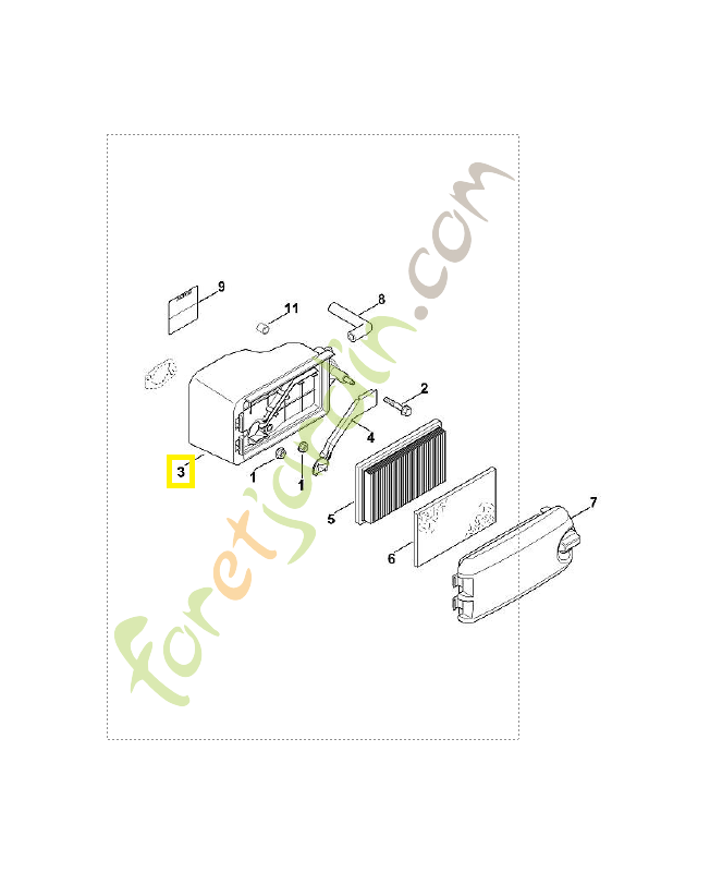 Boitier de filtre 0002-120-2701. Pièce de rechange Sithl / Vicking