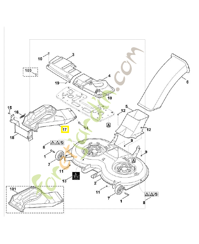 Recouvrement 6170-706-0786. Pièce détachée Stihl / Vicking