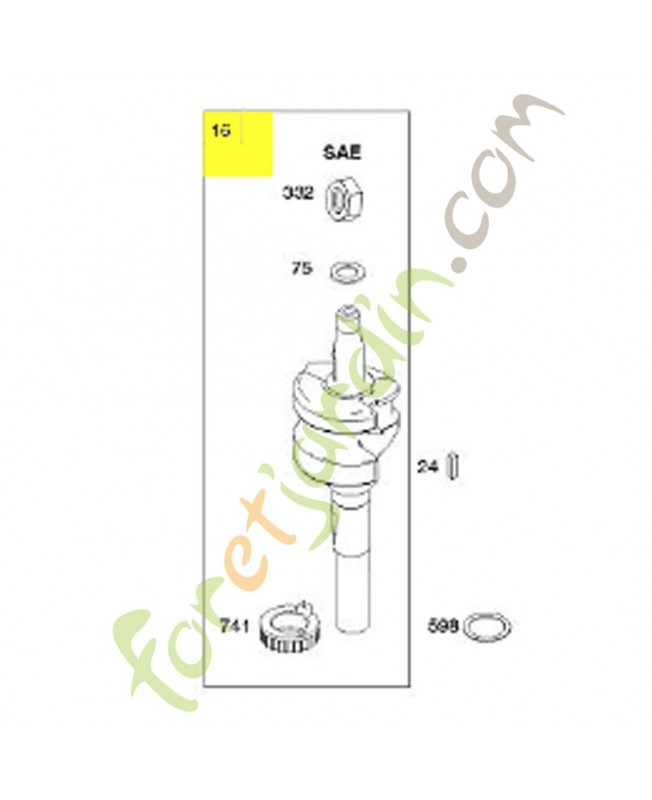 793615 Vilebrequin. Pièce de rechange pour moteur thermique Briggs et Straton 793615 Vilebrequin. Pièce de rechange pour moteur thermique Briggs et Straton