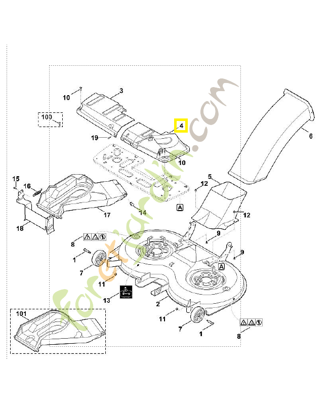 Capot protecteur 6170-706-0856. Pièce détachée Stihl / Vicking