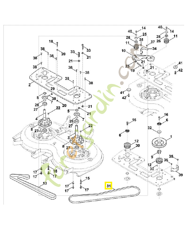 Courroie trapézoïdale 6170-704-2150. Pièce de rechange Sithl / Vicking