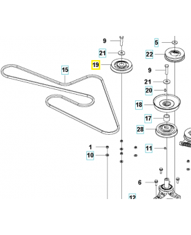 Poulie 535429001. Pièce de rechange Husqvarna