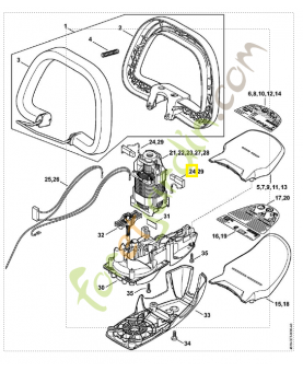 Jeu de balais de charbon 4812-600-2700. Pièce détachée Stihl / Vicking