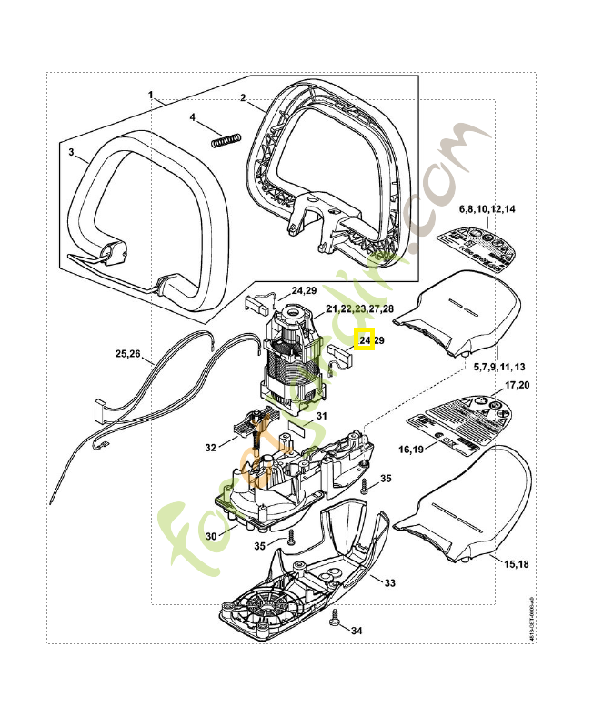 Jeu de balais de charbon 4812-600-2700. Pièce détachée Stihl / Vicking