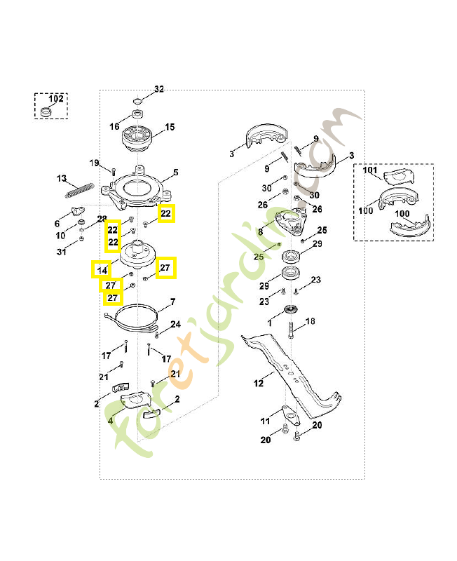 Cloche embrayage mb 650 6360-160-2901. Pièce de rechange Sithl / Vicking