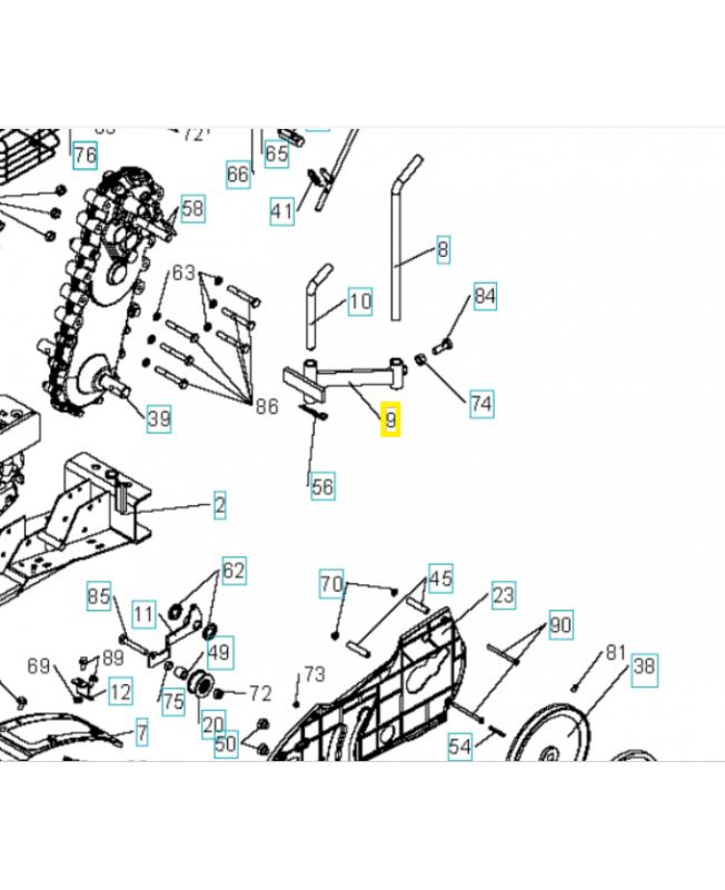 Corps de béquille 544309201. Pièce de rechange Husqvarna
