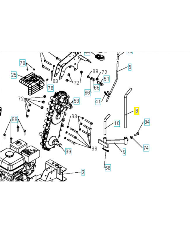 Béquille 544309301. Pièce de rechange Husqvarna