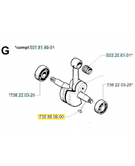 Clavette 735880600. Pièce de rechange Husqvarna