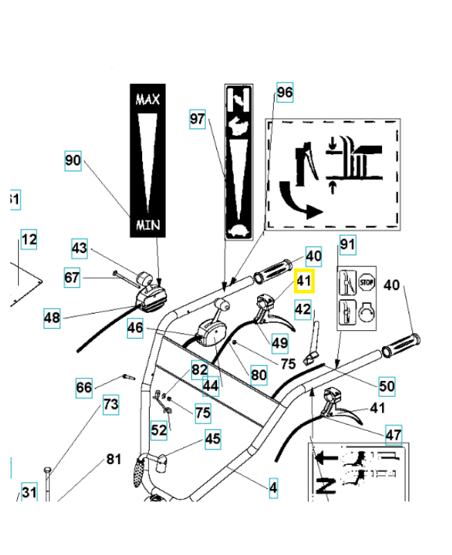 Levier d'embrayage 531008356. Pièce de rechange Husqvarna