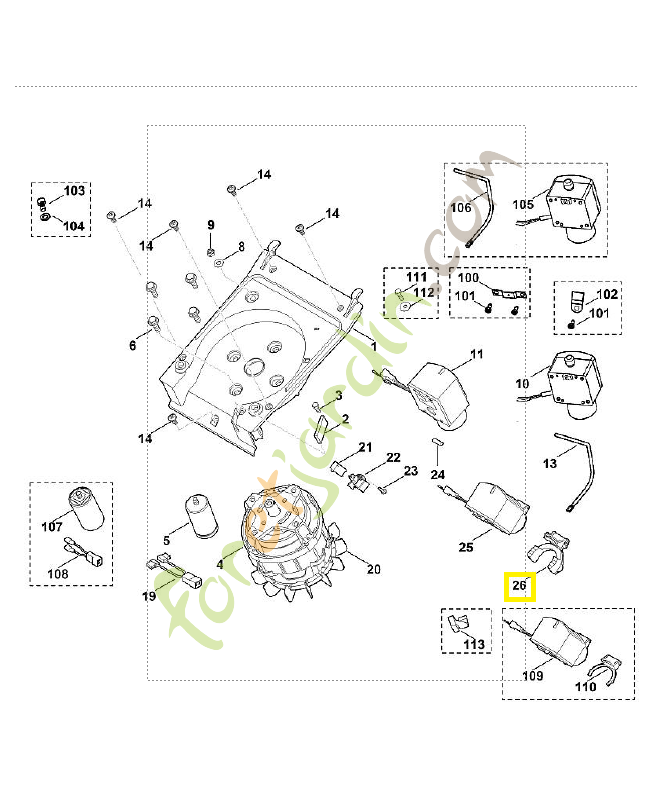 Serre câble 6008-448-1301. Pièce de rechange Sithl / Vicking