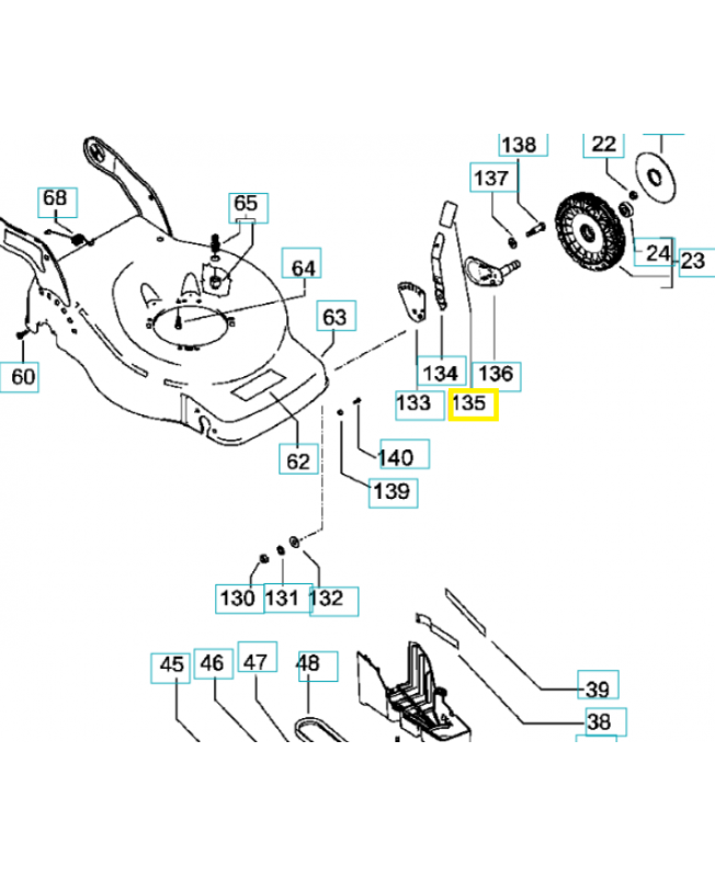 Pommeau 574610501. Pièce de rechange Husqvarna