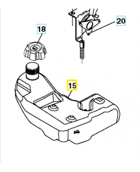 Réservoir a carburant 532193499. Pièce de rechange Husqvarna