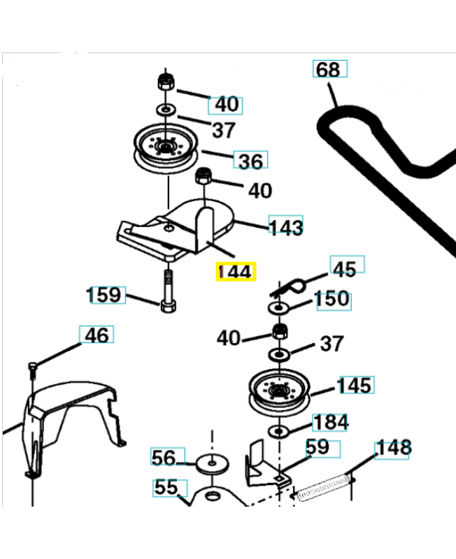 Guide de courroie husqvarna 532173441. Pièce de rechange Husqvarna